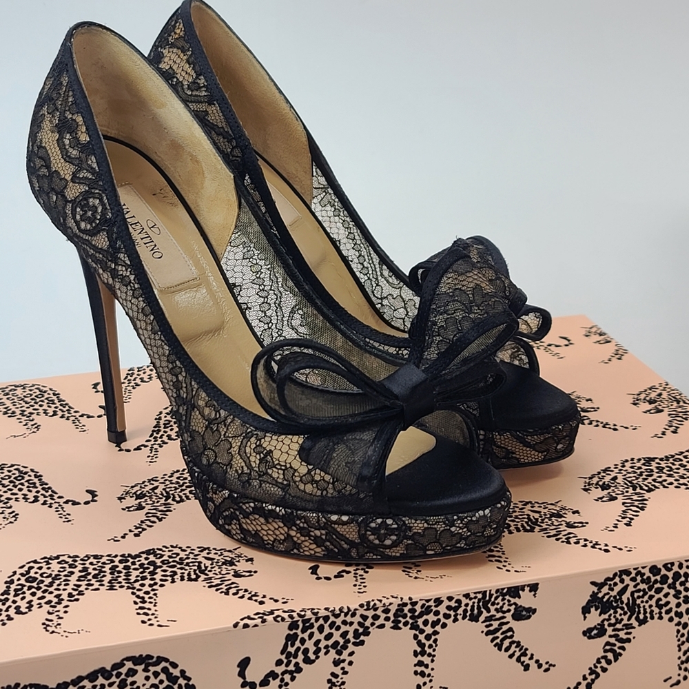 Valentino Black Lace Heels